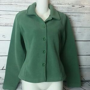 [Port Authority] Jacket Green Button Front Collared Size Small